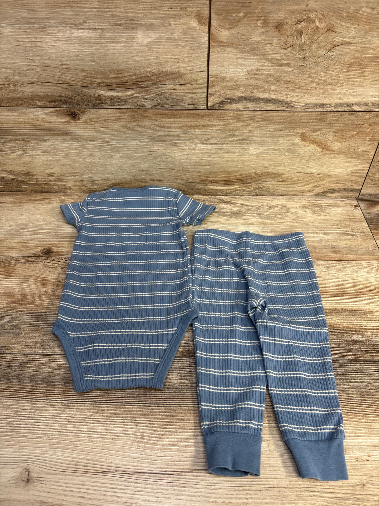 Carter's 2pc Striped Ribbed Bodysuit & Pants Set Blue sz 12m