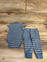 Carter's 2pc Striped Ribbed Bodysuit & Pants Set Blue sz 12m