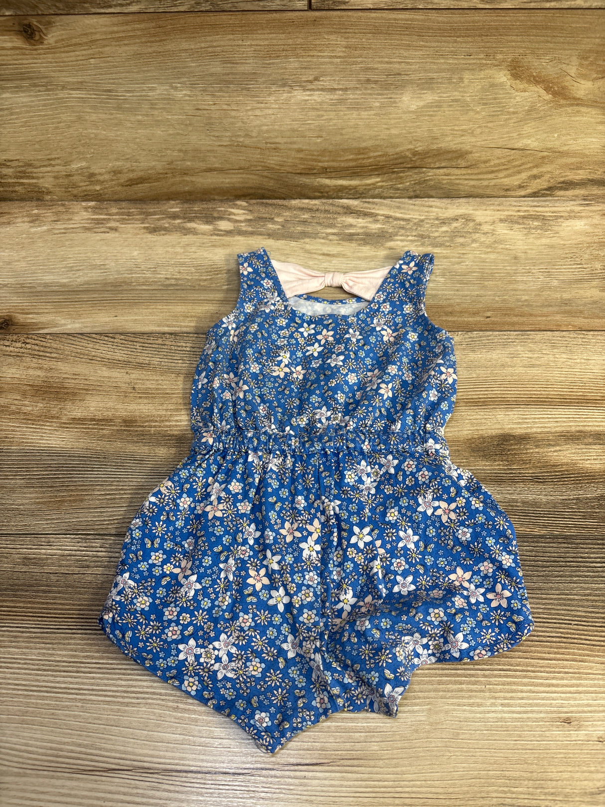 First Impressions Floral Shortie Romper Blue sz 6-9m