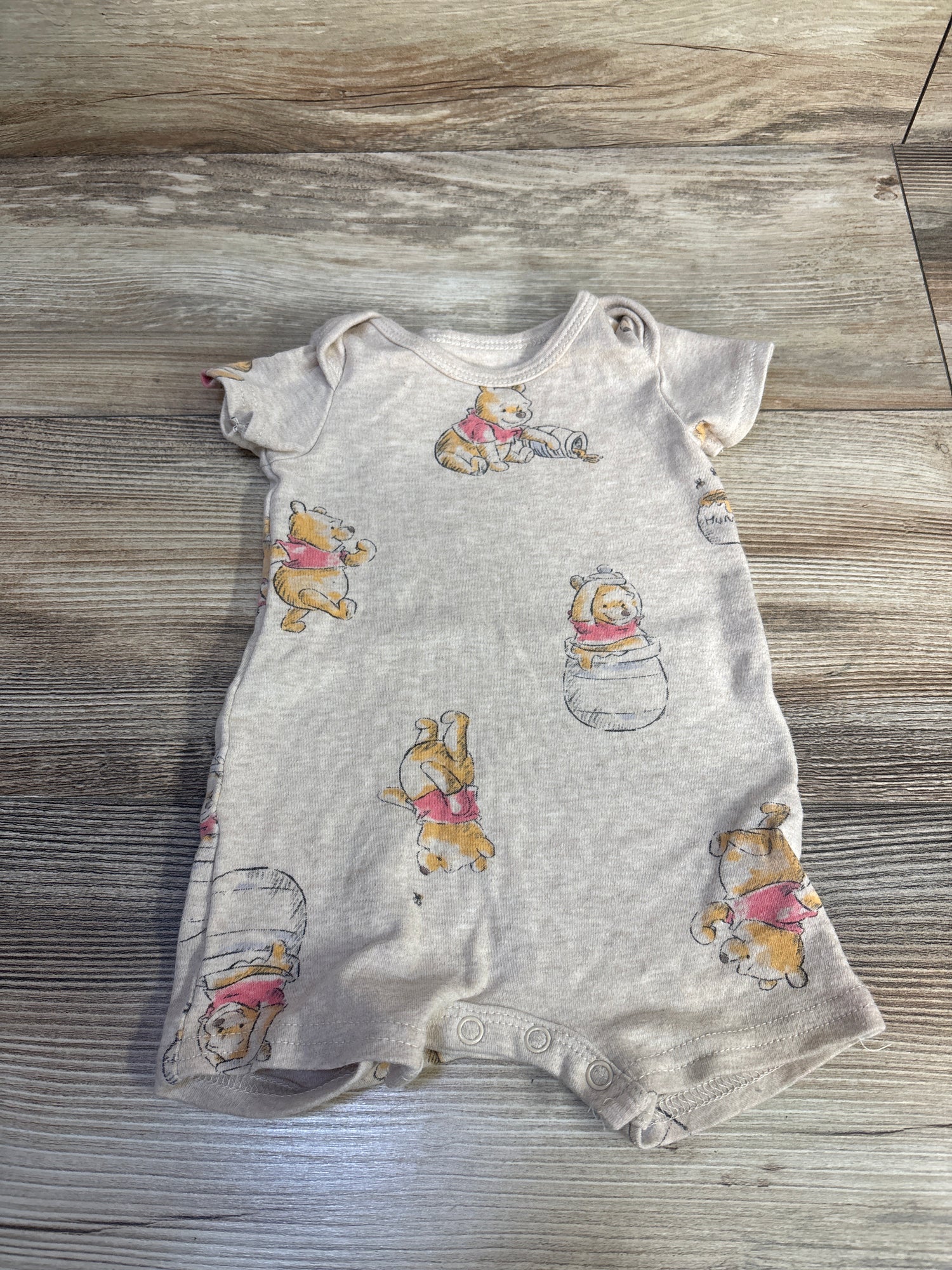 Disney Baby Winnie The Pooh Shortie Romper Beige sz Newborn