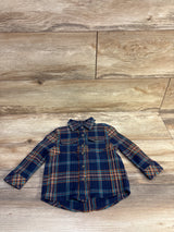 Dip Plaid Button-Up Flannel Navy sz 12-18m
