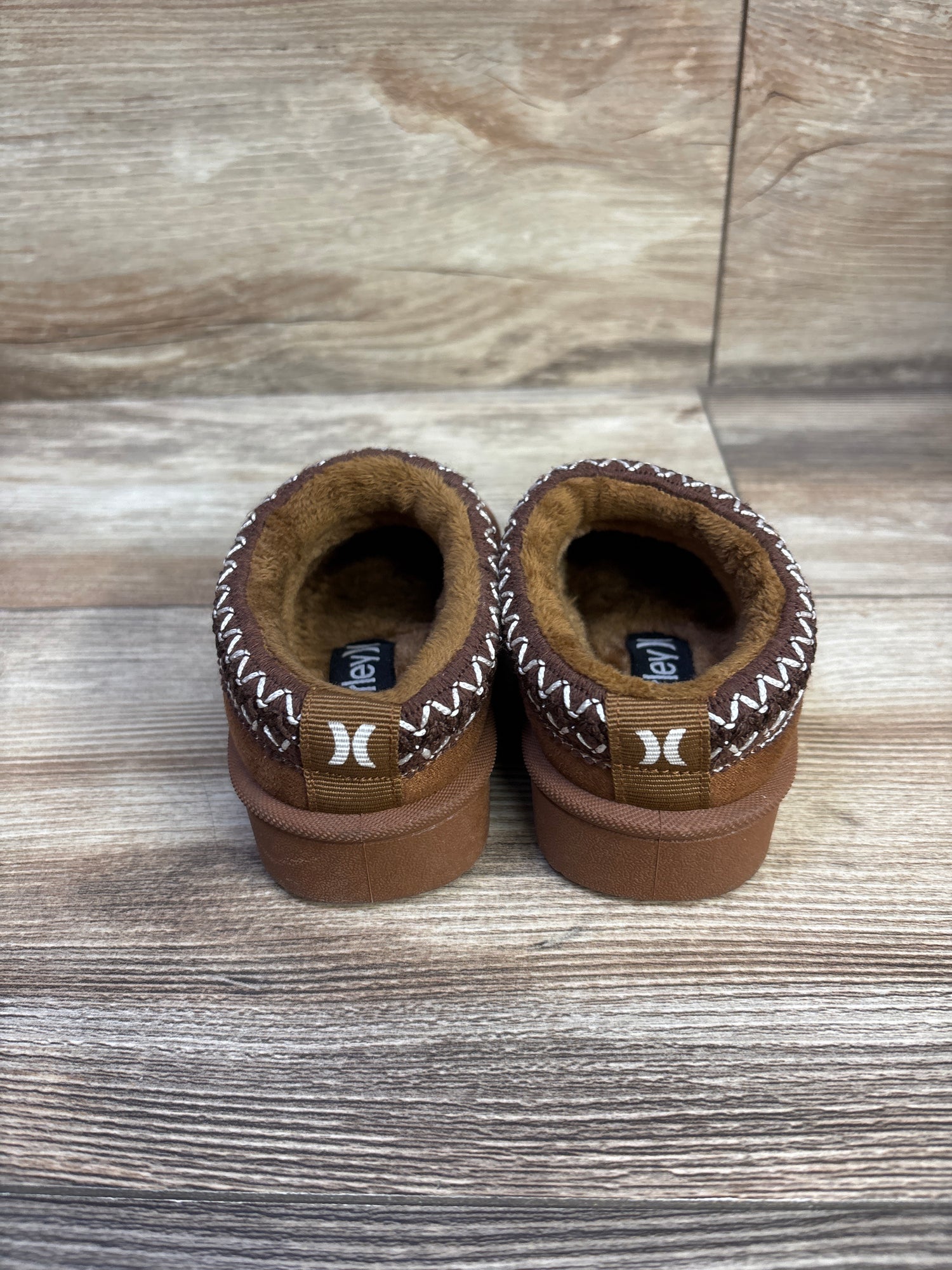 Hurley Modi Faux Fur Fleece Lined Clogs Brown sz 5c