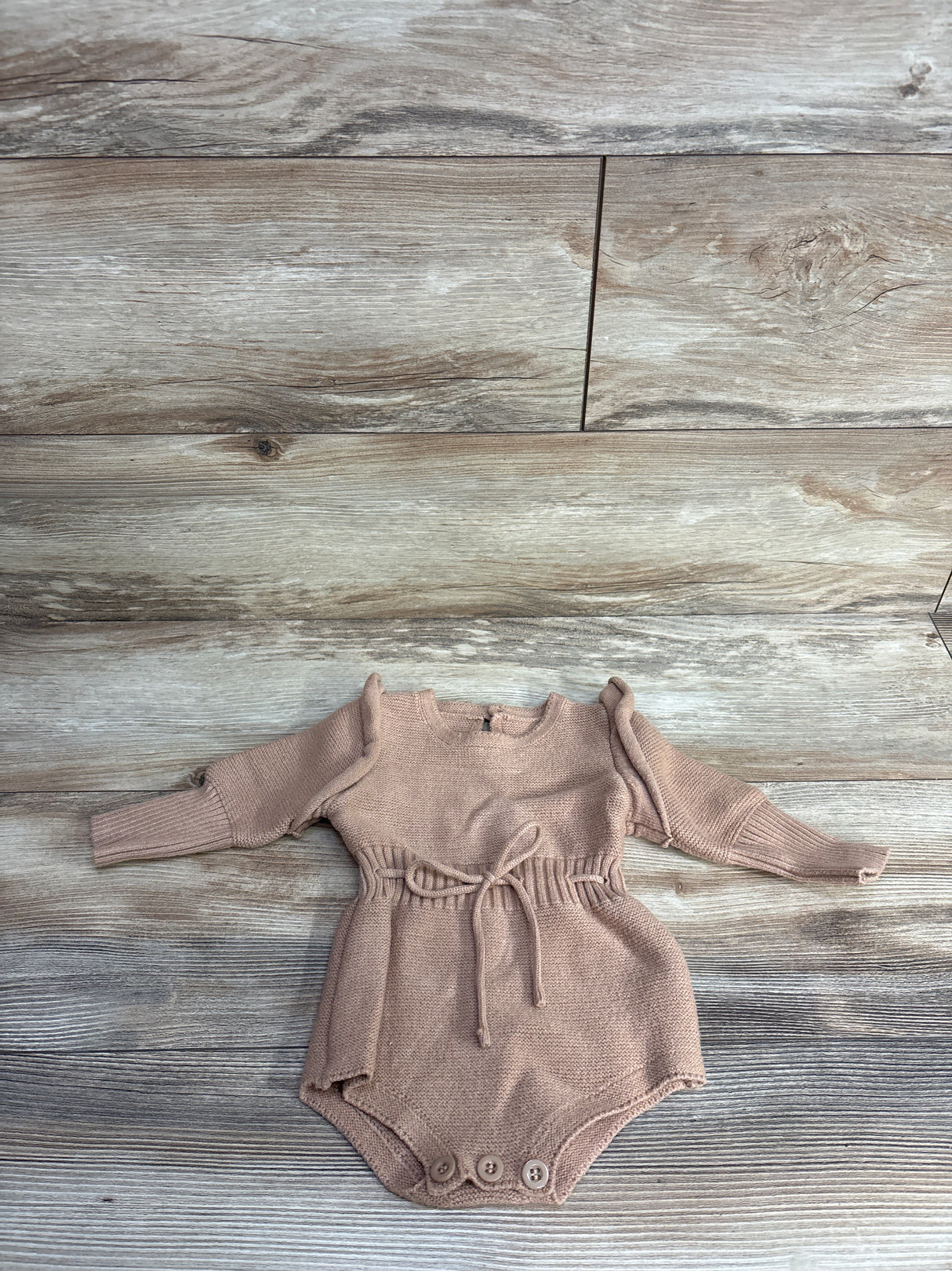 Knit Ruffle Bodysuit Tan sz 3-6m
