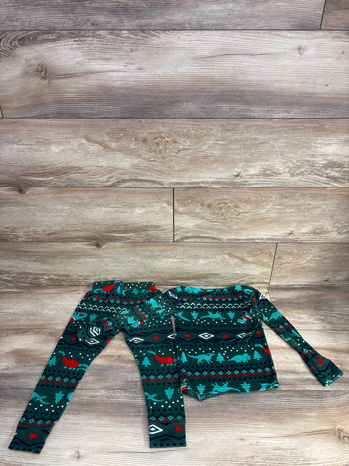 Cat & Jack 2pc Velour Christmas Pajama Set Green sz 4T