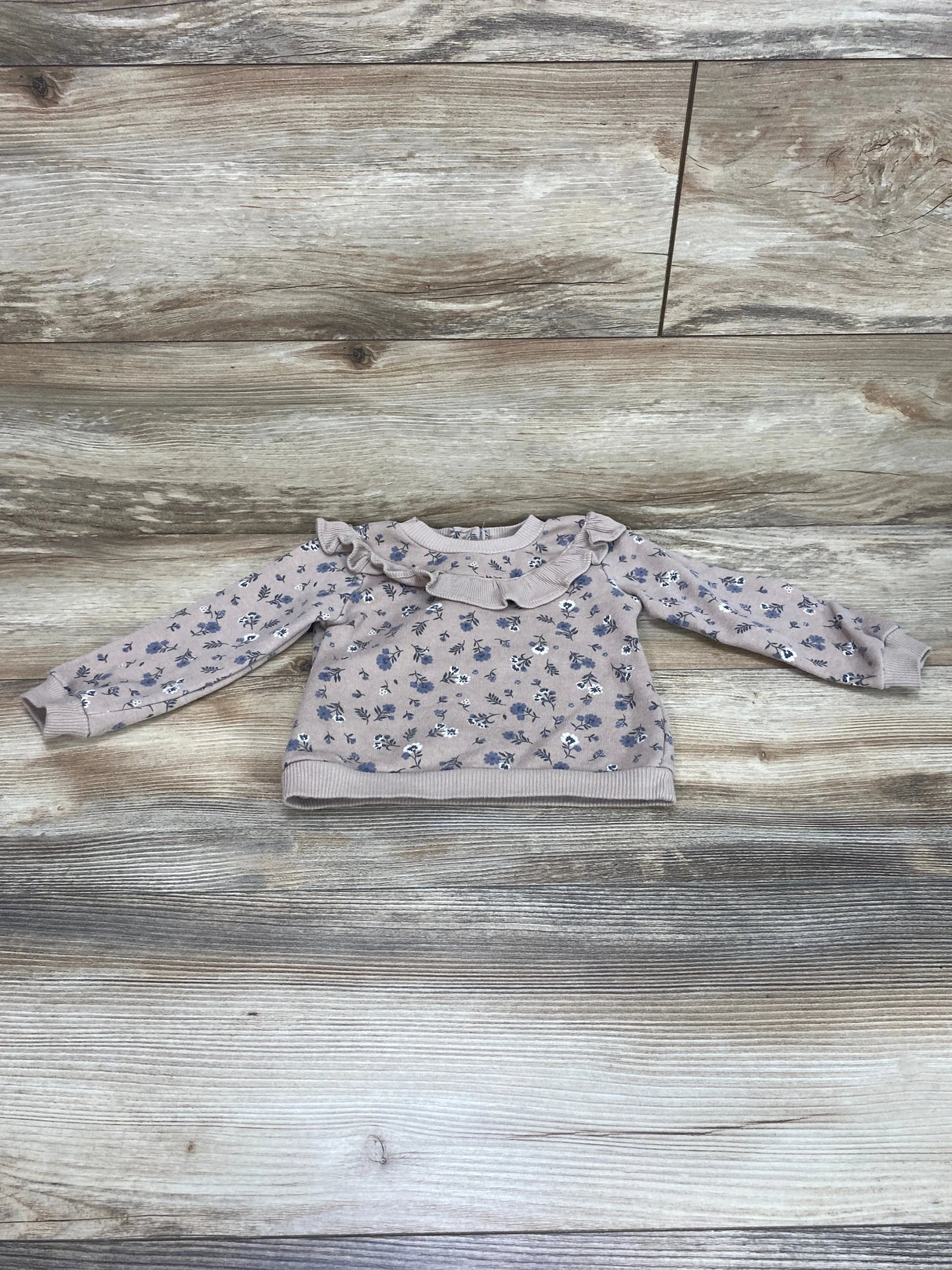 Floral Ruffle Sweatshirt Brown sz 12m