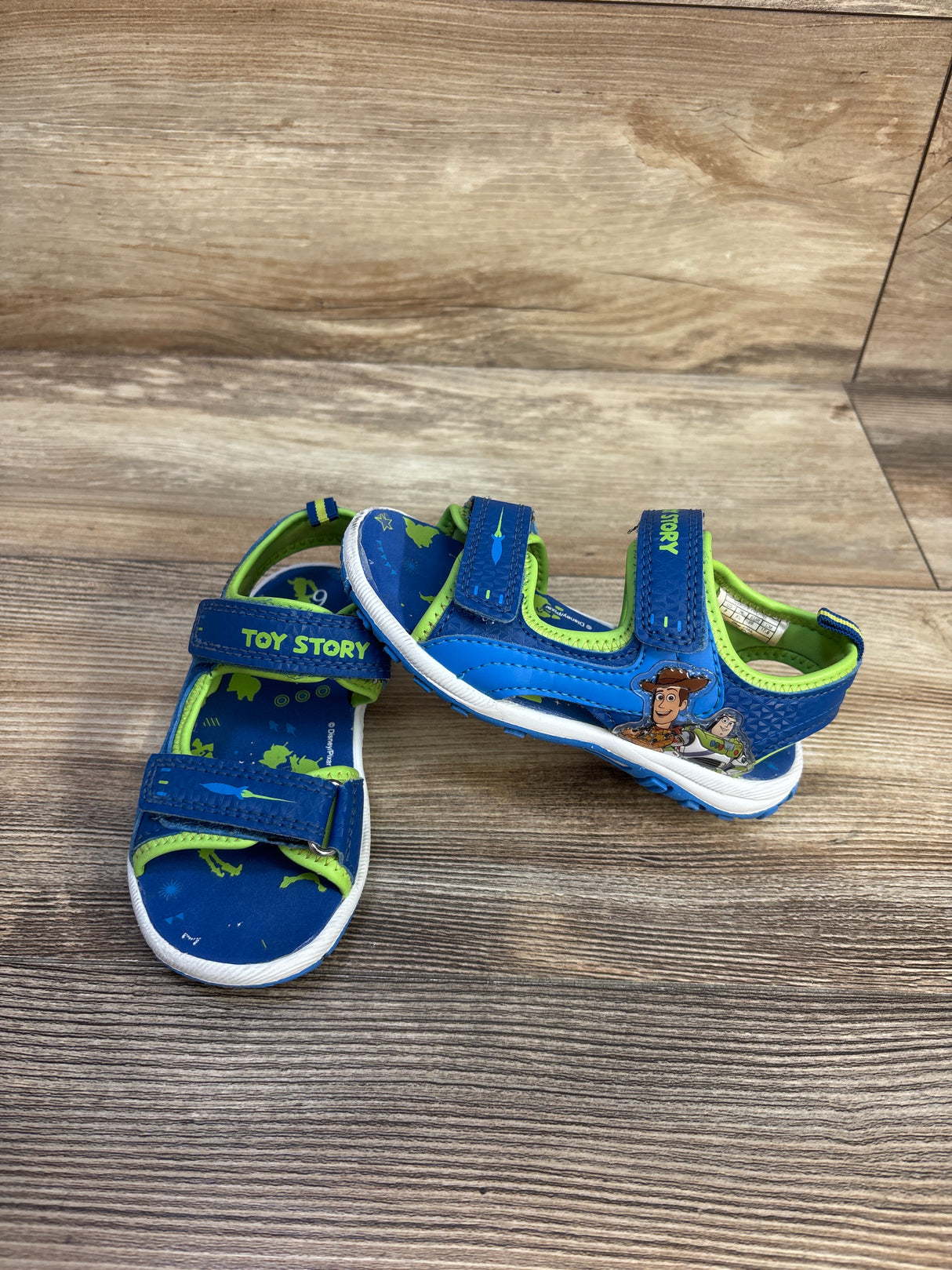 Disney Pixar Toy Story Double Strap Sandals Blue sz 9c