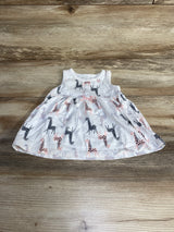 Always Loved Giraffe Print Tank Dress White sz 6-9m