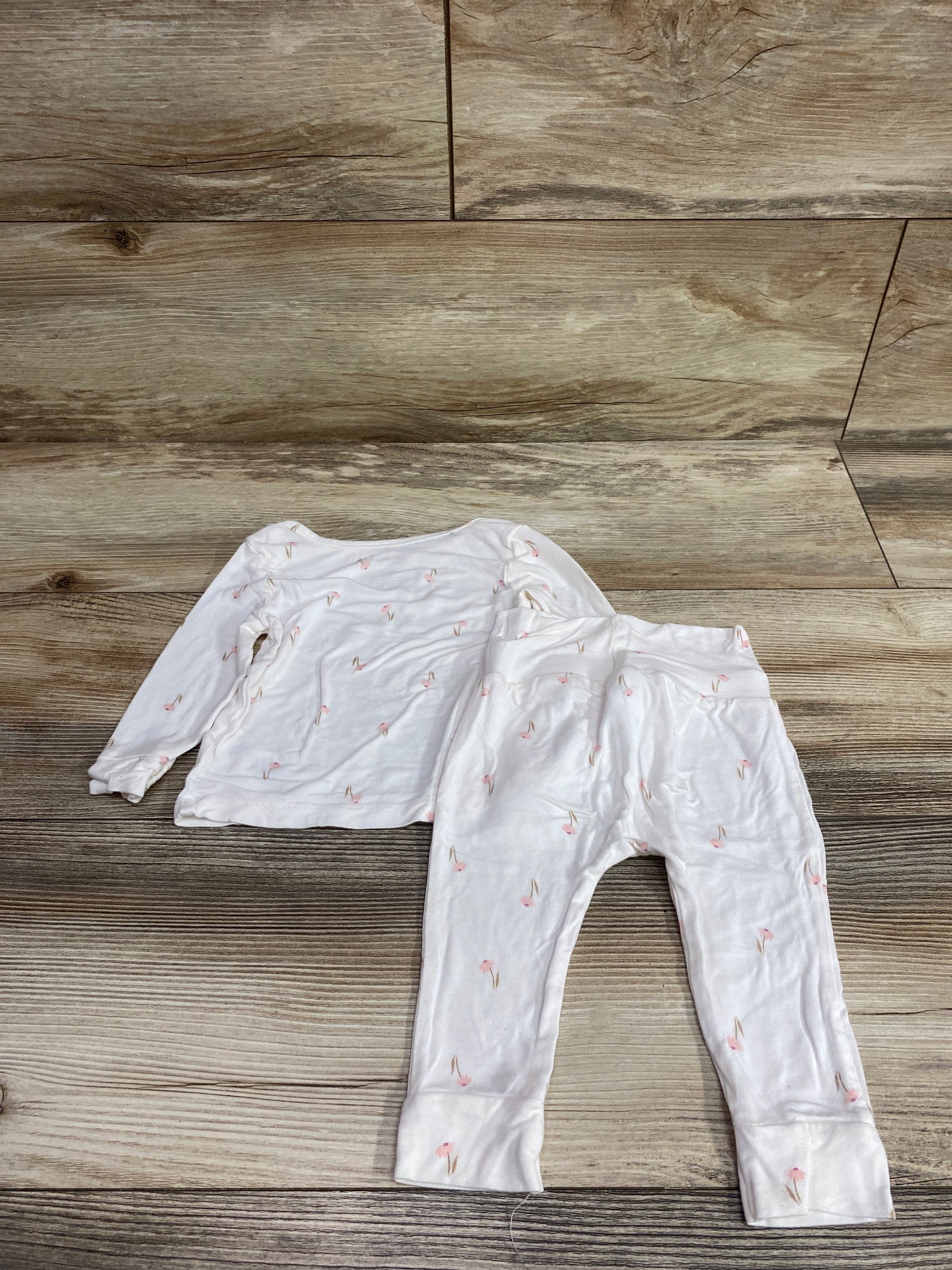 Just One You ComfySoft 2pc Floral Shirt & Pants White sz 6m