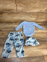Disney Baby 3pc Stitch Bodysuit, Pants, & Hat Set Blue sz 0/3m