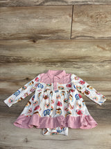 Angel Dear Cowboy Bodysuit Dress Western Horses Pink sz 12-18m