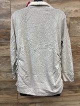 NEW Isabel Maternity Snap Sherpa Collar Sweatshirt Grey sz XXL