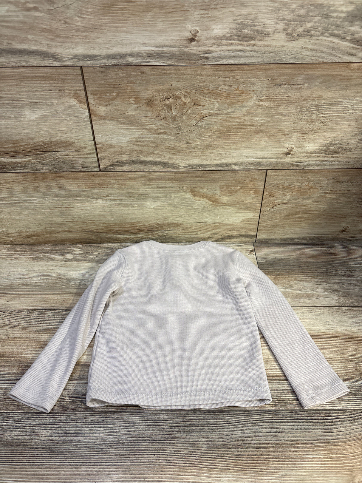 Jumping Beans Waffle Knit Henley Shirt Beige sz 2T