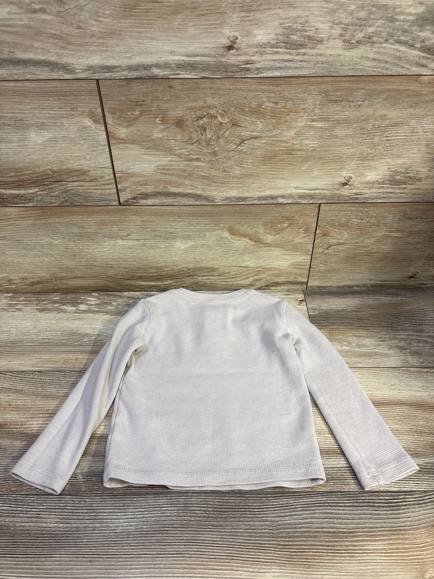 Jumping Beans Waffle Knit Henley Shirt Beige sz 2T