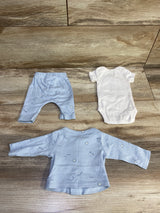 Just One You 3pc Kimono Shirt, Bodysuit, & Pants Set Blue sz Preemie