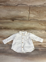 H&M Long Sleeve Button Up Shirt Cream sz 6m