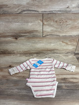 NEW Ruffle Butts Striped Ruffle Sleeve Bodysuit Beige sz 3-6m
