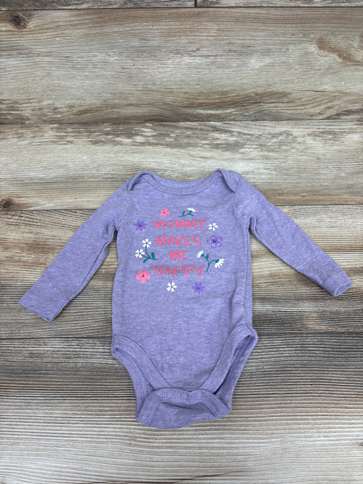 Koala Baby Mommy Makes Me Happy Bodysuit Purple sz 3-6m
