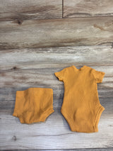 PL Baby 2pc Ribbed Bodysuit & Shorts Set Yellow sz 3m