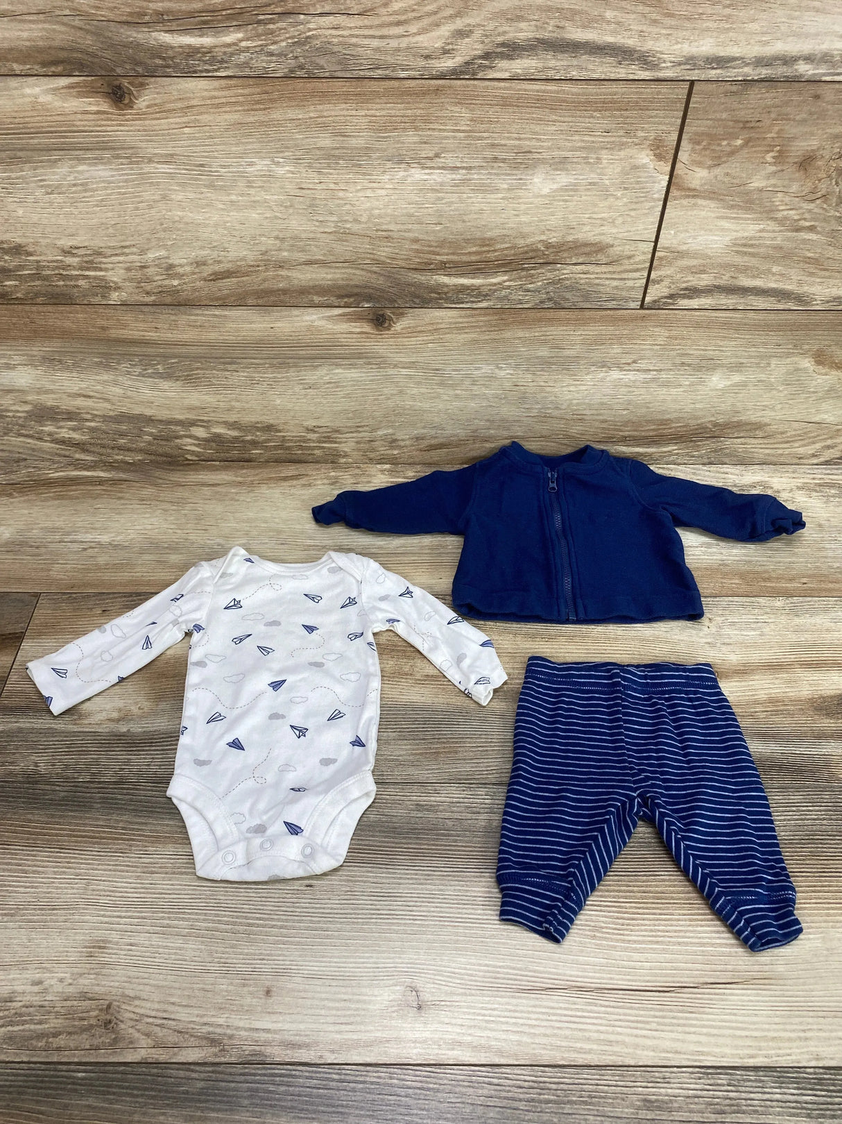 Just One You 3pc Jacket + Bodysuit + Pants Set Navy sz Newborn