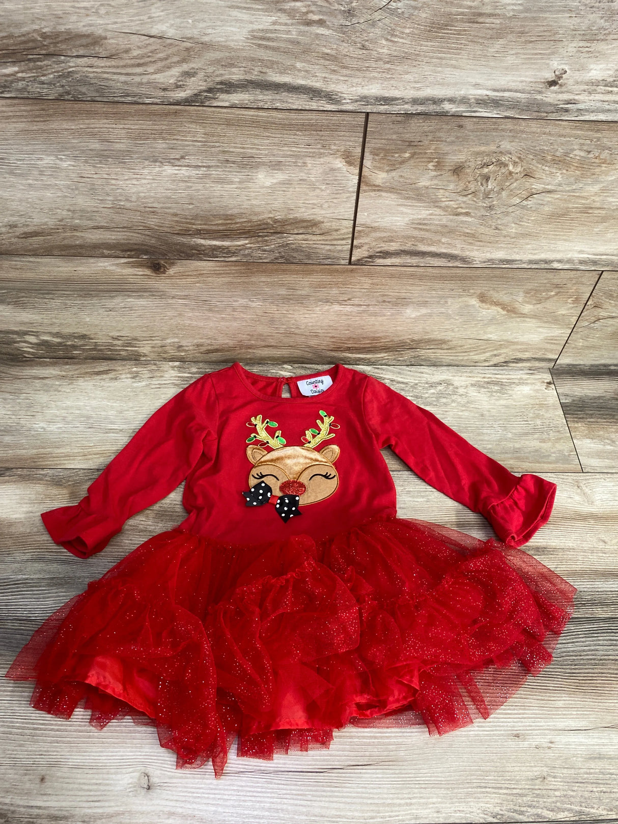 Counting Daisies Reindeer Tulle Dress Reda sz 3T