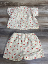 2pc Fish Kimono Top & Short Cream sz 9-12m