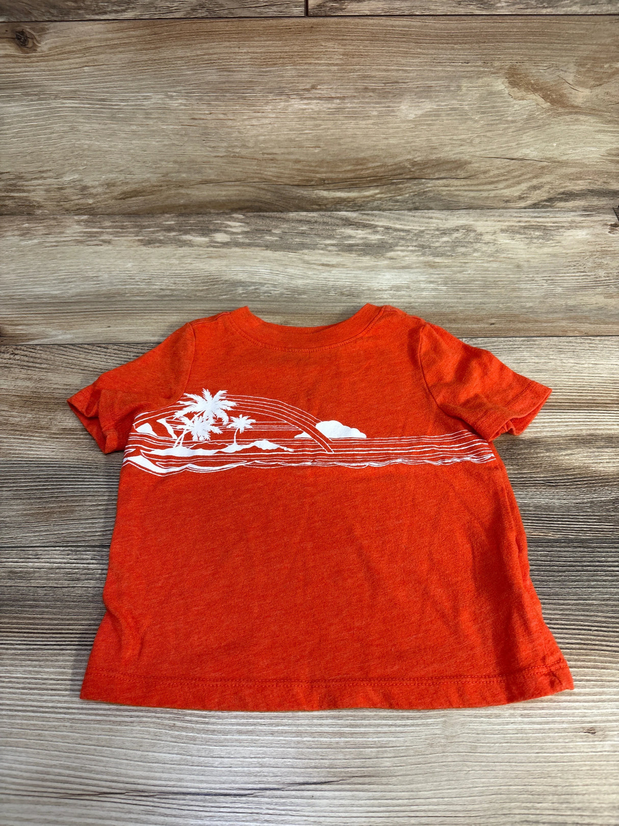 Old Navy Beach Print Shirt Orange sz 12-18m