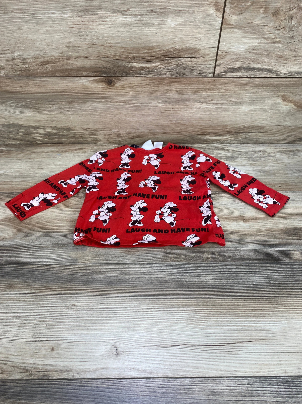 Zara Disney Minnie Mouse Have Fun! Shirt Red sz 9-12m