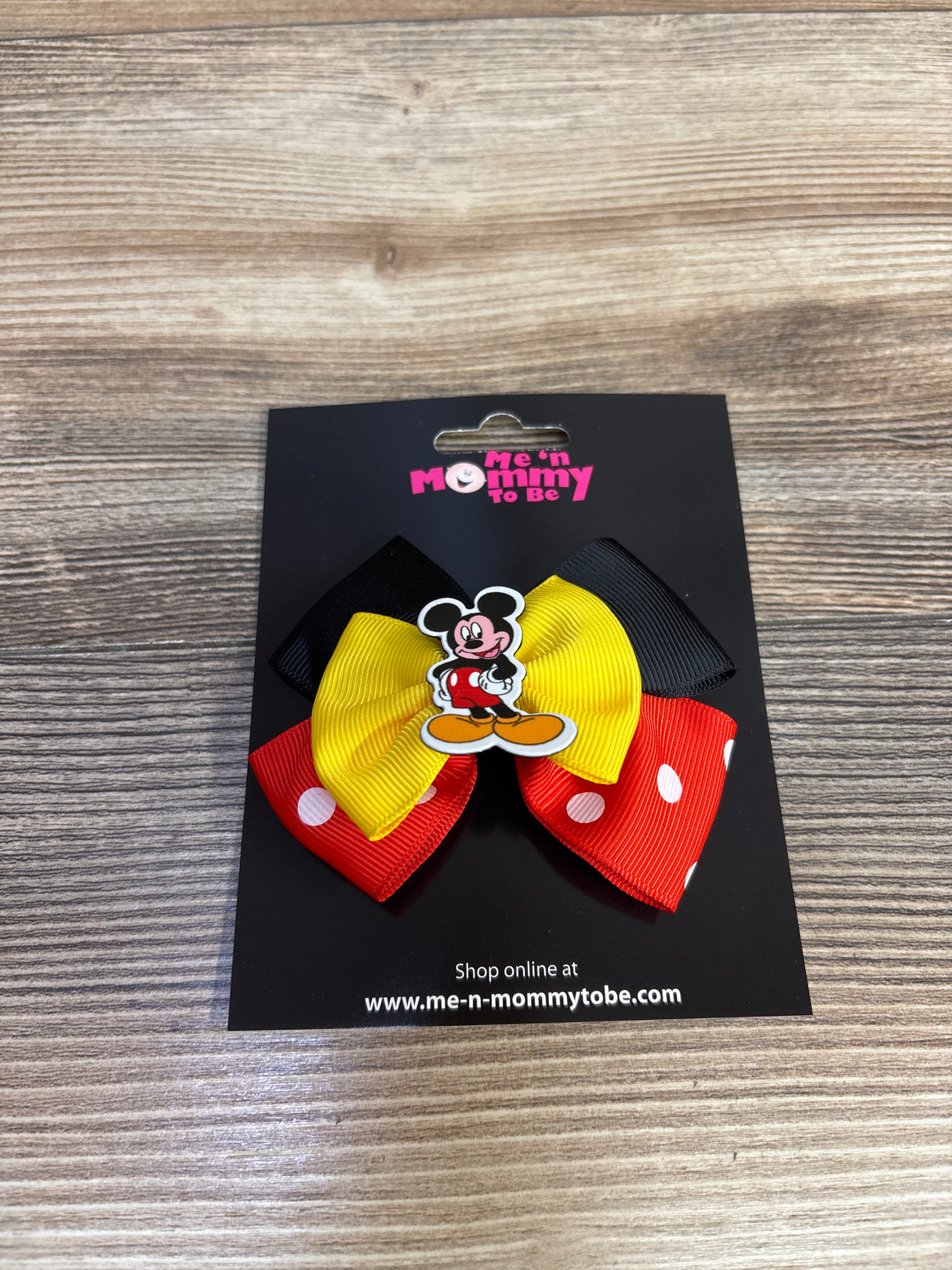 NEW Triple Layer Bow w/ Mickey Mouse Applique