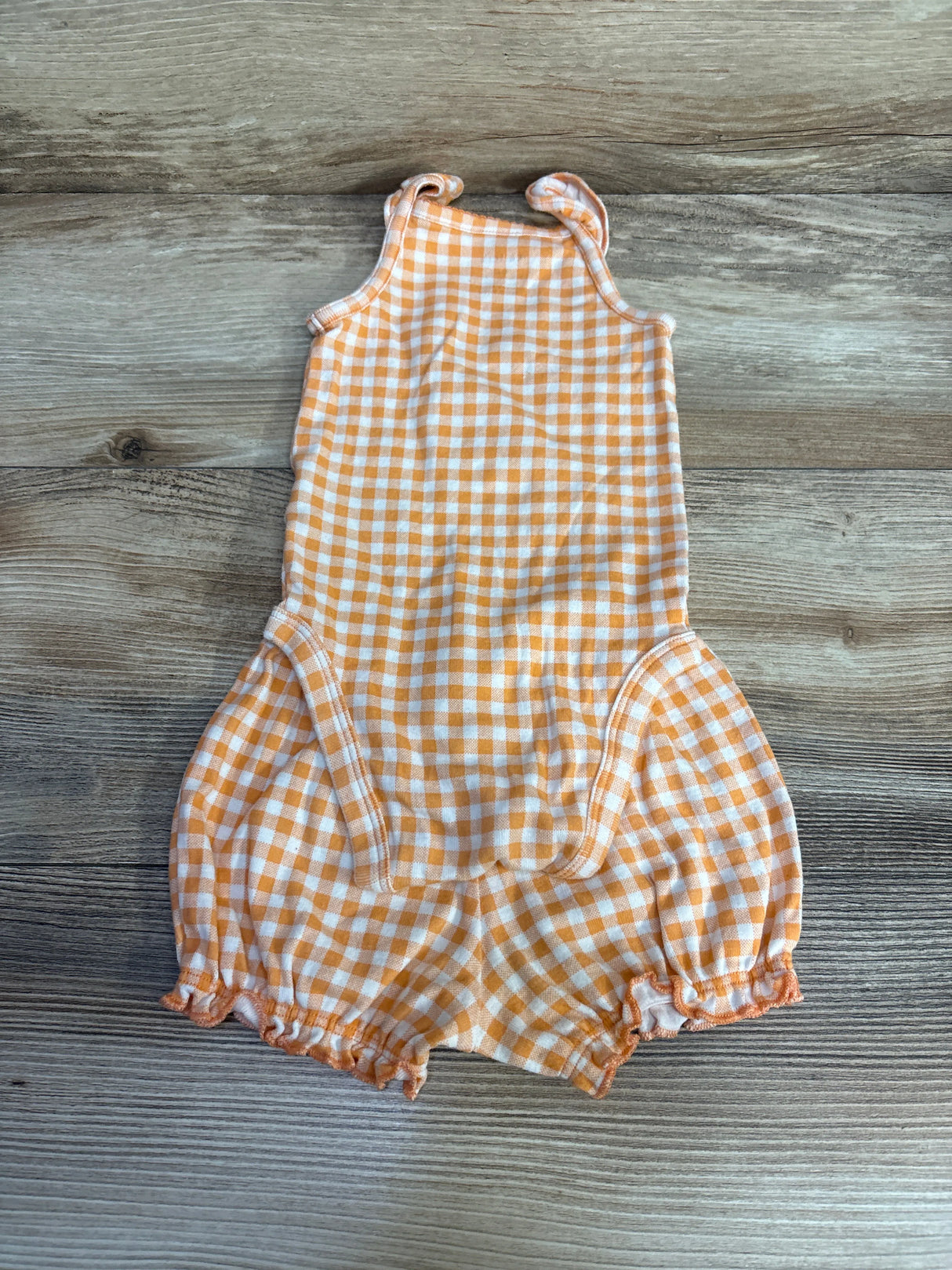Carter's 2pc Gingham Bodysuit & Shorts Orange sz 6m - Me n Mommy To Be
