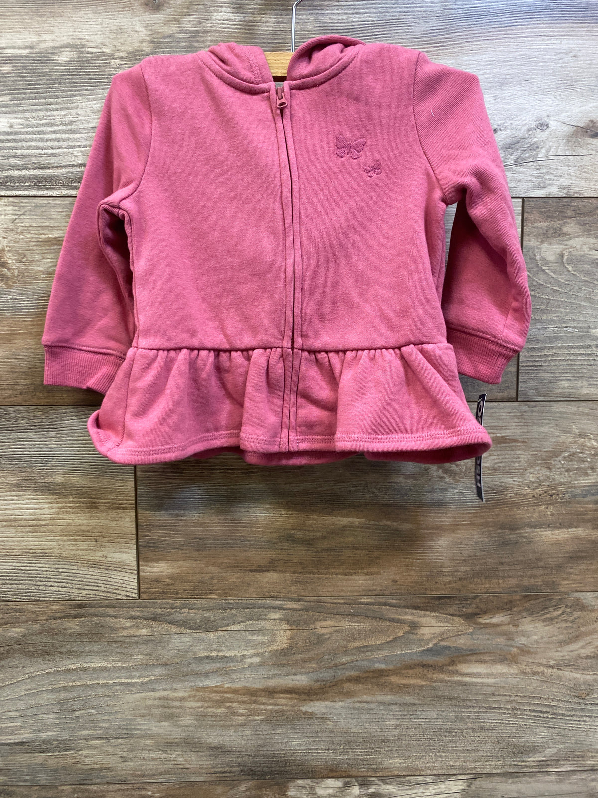 NEW Oshkosh Full Zip Peplum Hoodie Pink sz 18m