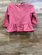 NEW Oshkosh Full Zip Peplum Hoodie Pink sz 18m