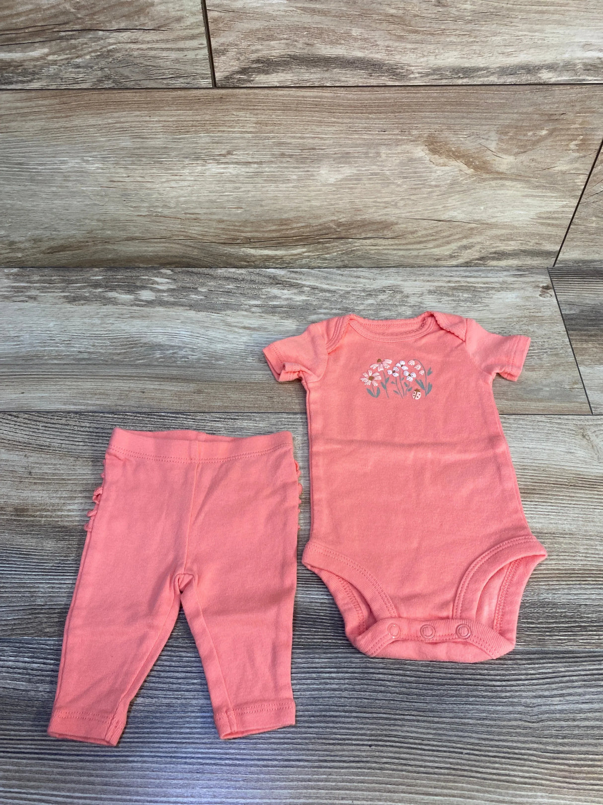Just One You 2pc Floral Bodysuit & Pants Pink sz Newborn