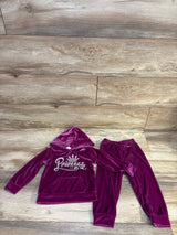 Shein Elladie 2pc Princess Velvet Hoodie & Pants Set Purple sz 12-18m