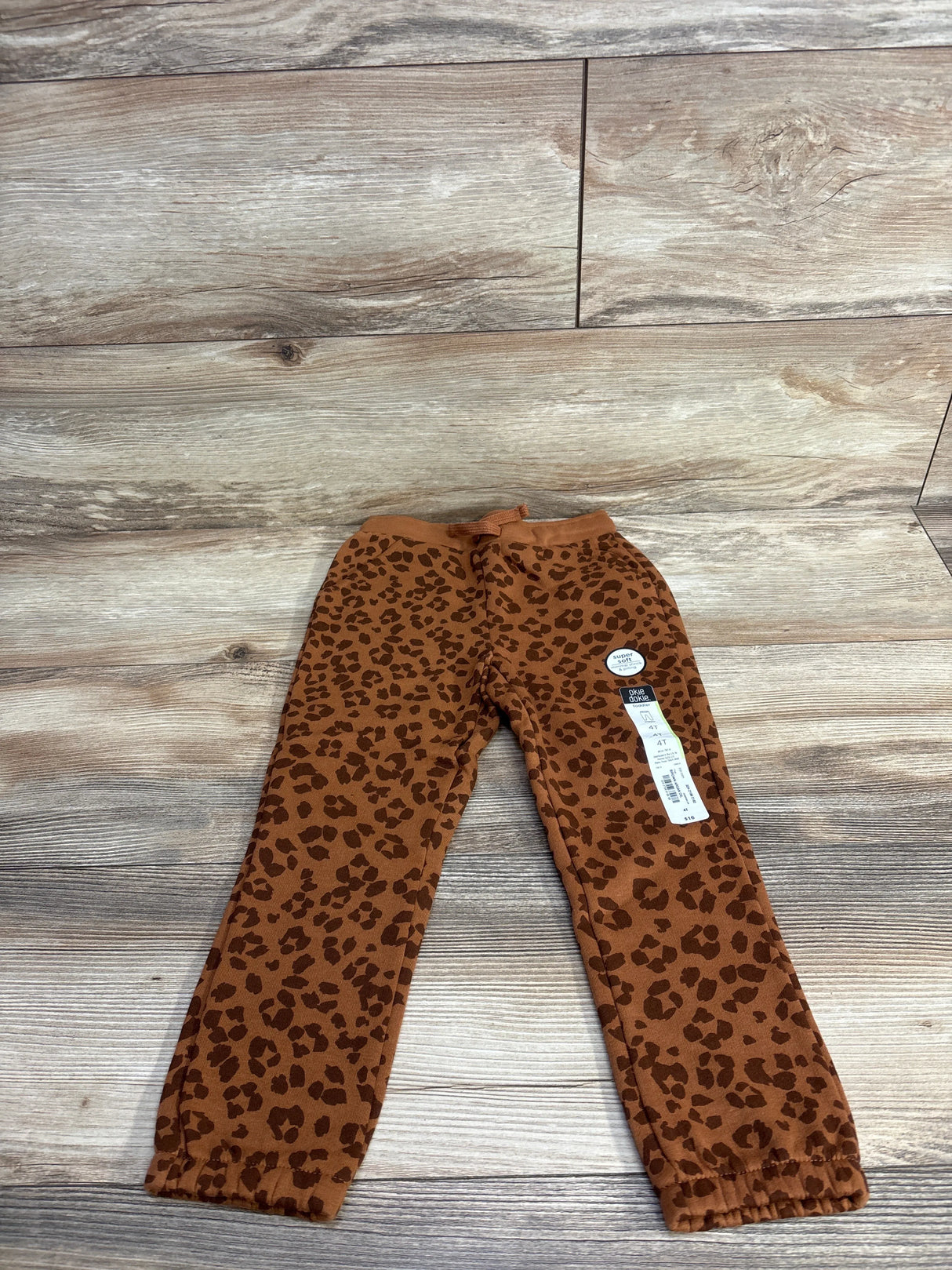 NEW Okie Dokie Brown Leopard Print Jogger Pant sz 4T