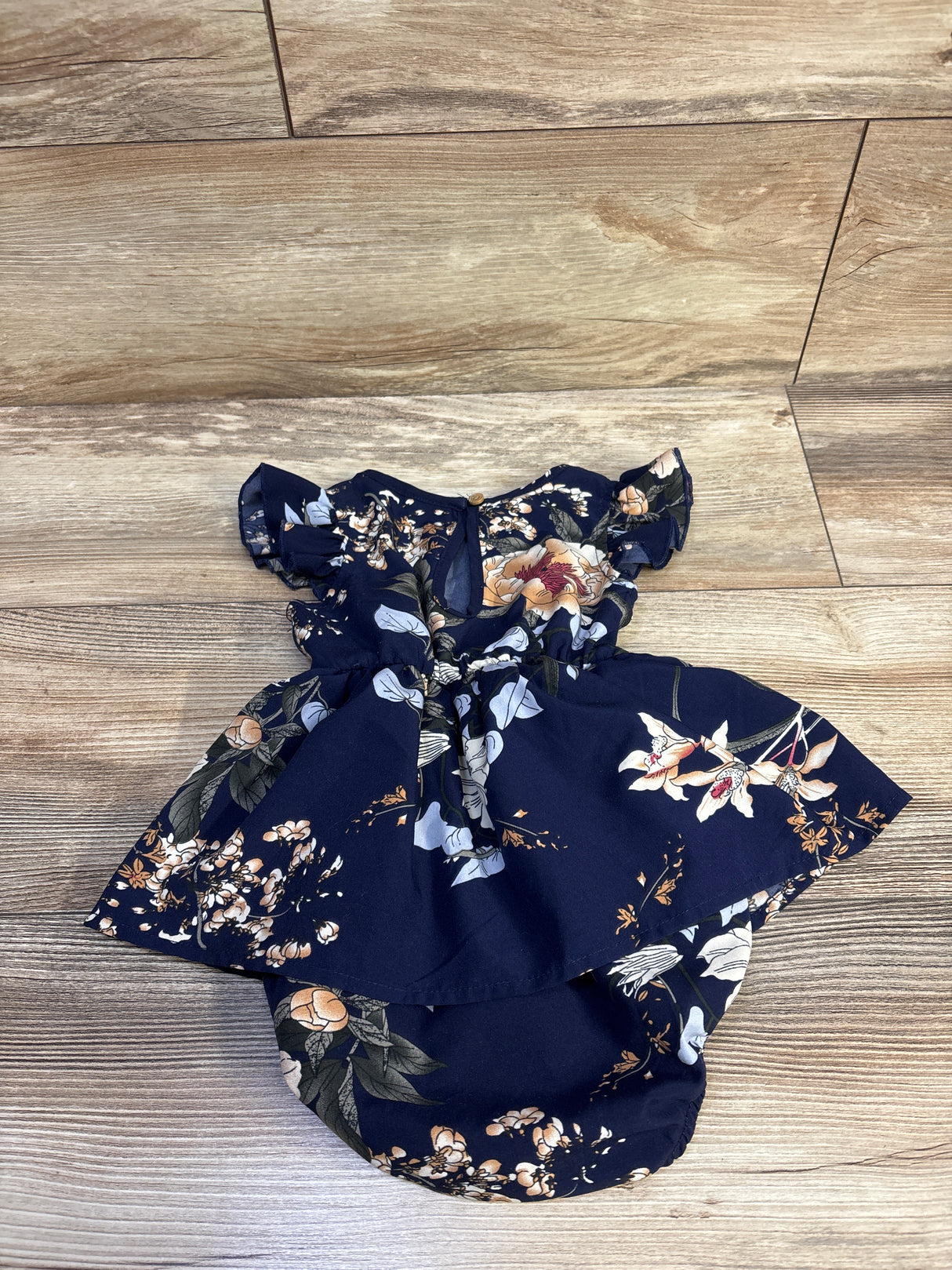 PatPat Floral Bodysuit Dress Navy sz 9-12m