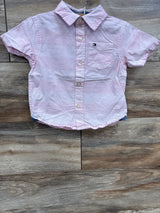 Tommy Hilfiger Striped Button Up Shirt Pink sz 18m - Me n Mommy To Be