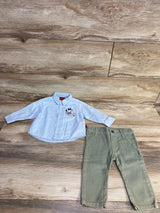 Peanuts 2pc Snoopy Button Up Shirt & Pants Blue sz 6m