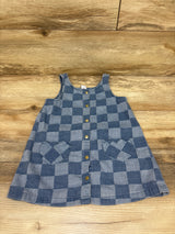 Old Navy Checkered Denim Button-Front Dress Blue sz 2T