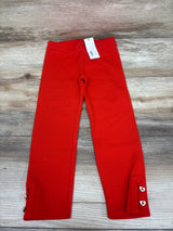 NEW Janie & Jack Heart Button Cuff Ponte Pants Red sz 3T