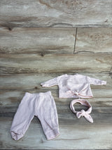 PL Baby 3pc Waffle Knit Shirt & Pants Set Pink sz 3m
