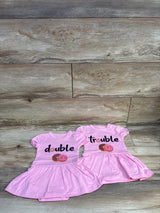 YSCULBUTOL 2pk Twin Double Trouble Donuts Bodysuit Dresses Pink sz 6m