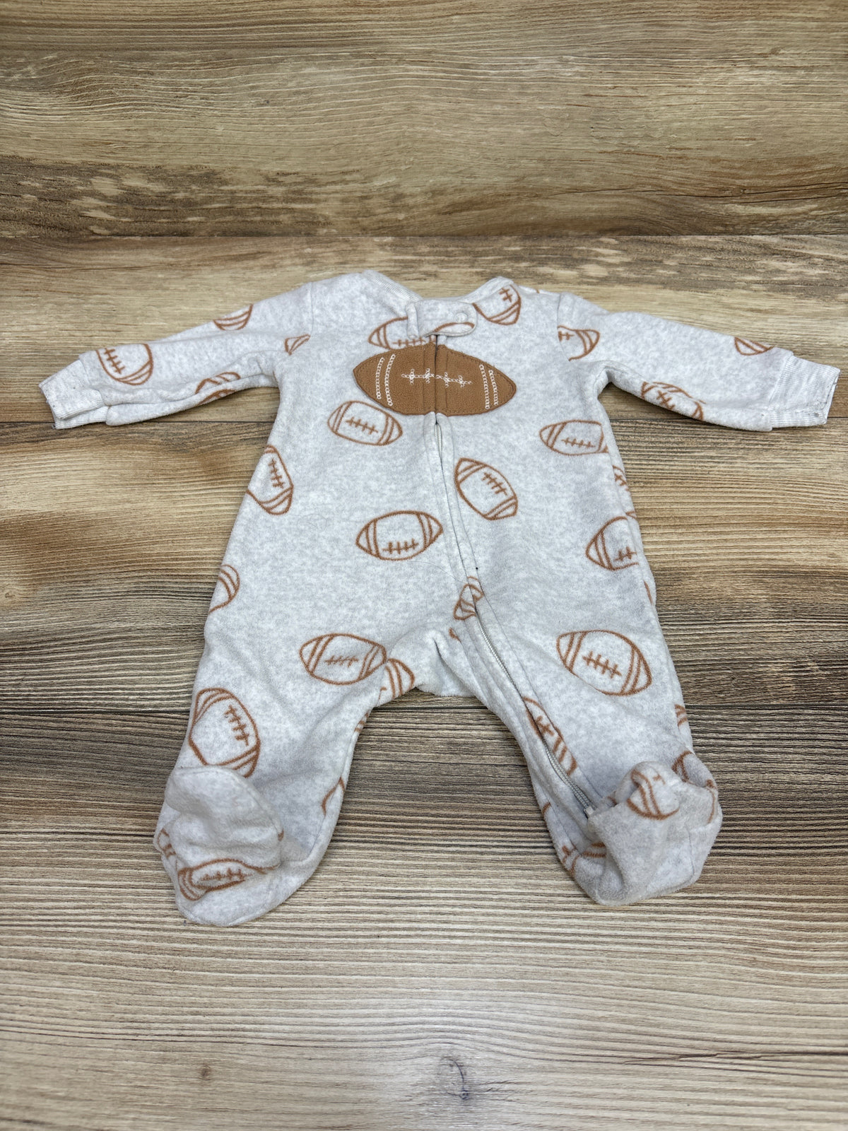 Child Of Mine Football Blanket Sleeper Grey sz Newborn