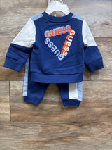 NEW Guess Baby 2pc Pullover Sweatshirt & Joggers Set Blue sz 0/3m