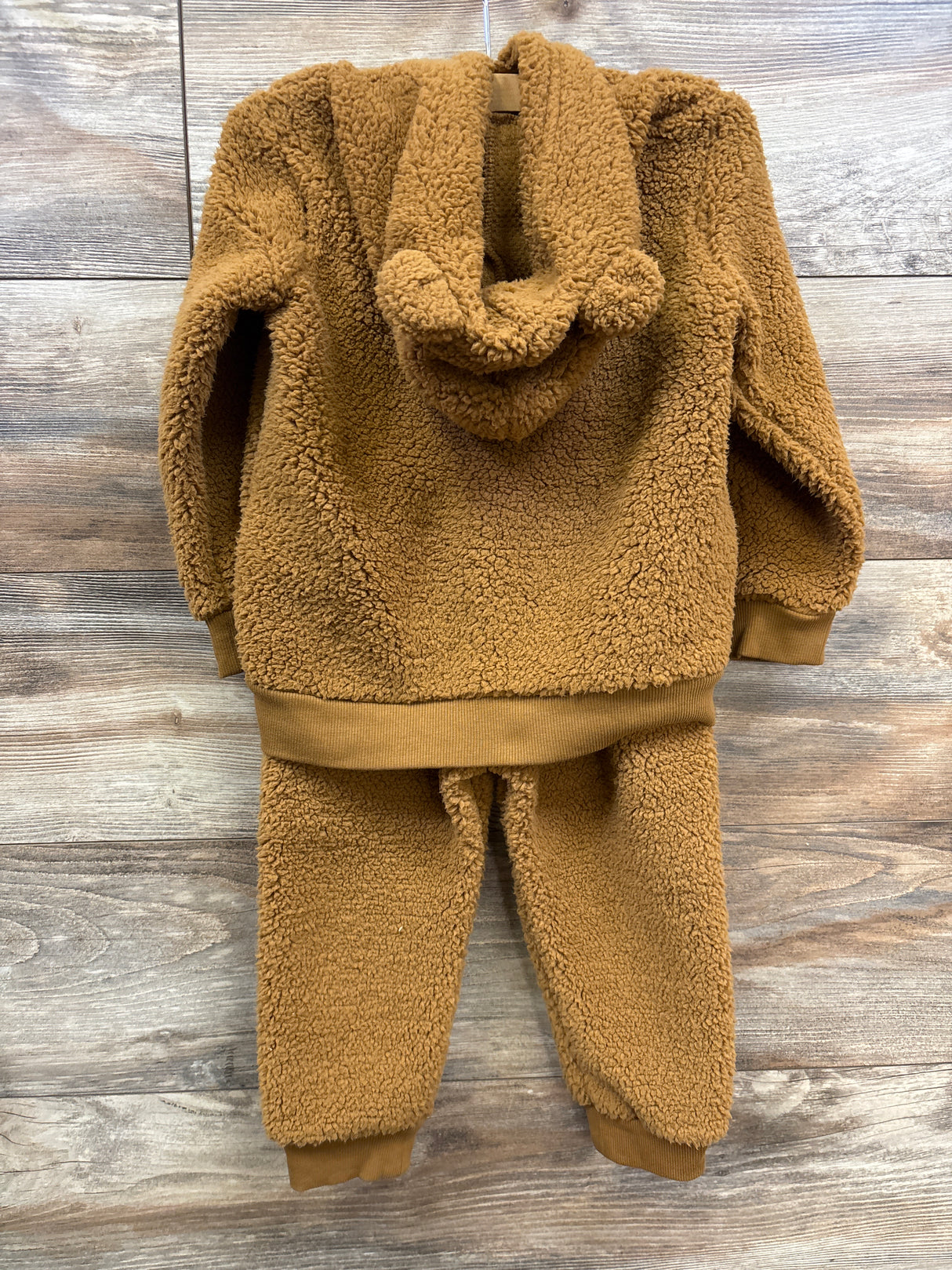 Carter's 2pc Sherpa Pull Over Hoodie & Joggers Set Brown sz 3T