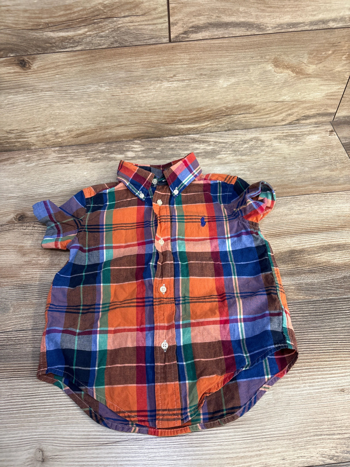 Ralph Lauren Plaid Button-Down Shirt Orange sz 2T
