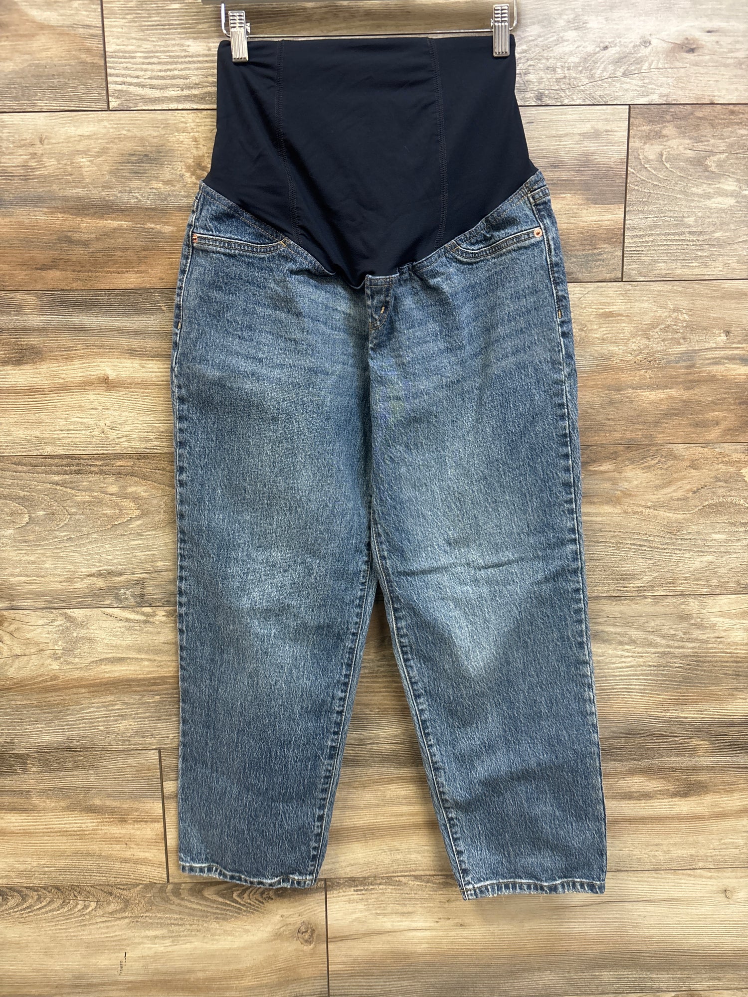 Isabel Maternity Crossover Panel Vintage Straight Jeans Blue sz Small/4