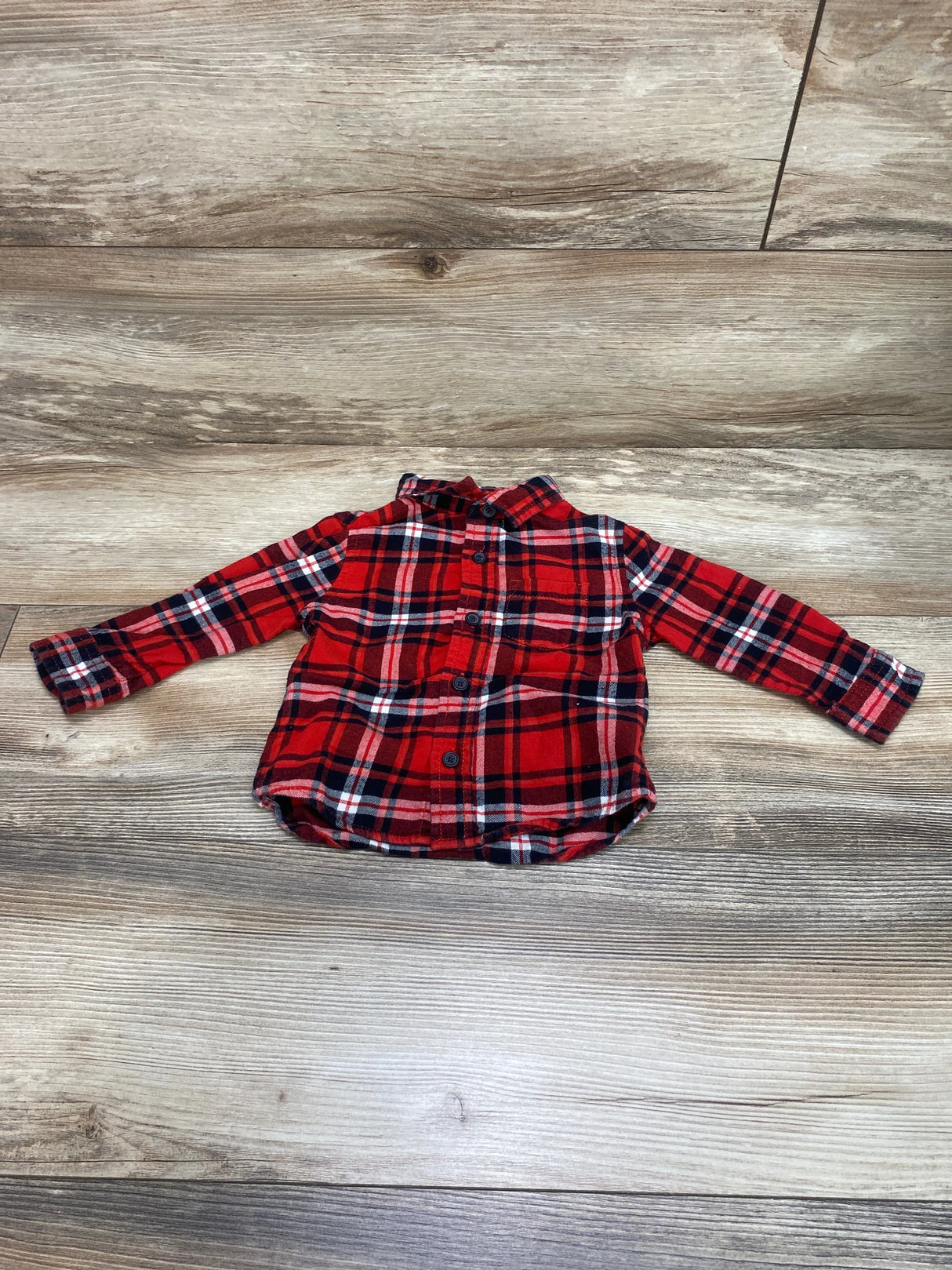 Cat & Jack Plaid Flannel Shirt Red sz 12m