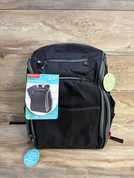 Fisher Price Kaden FastFinder Diaper Backpack, Black - Me n Mommy To Be