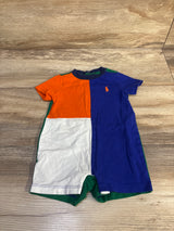Ralph Lauren Soft Cotton Colorblock Shortie Romper Blue sz 3m