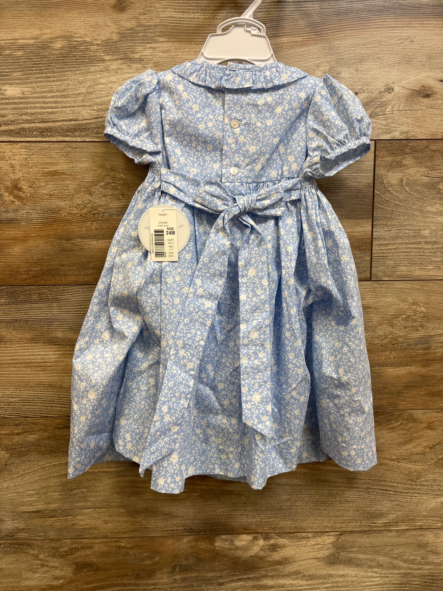NEW Edgehill Collection 2pc Floral Smocked Dress & Bloomers Blue sz 24m